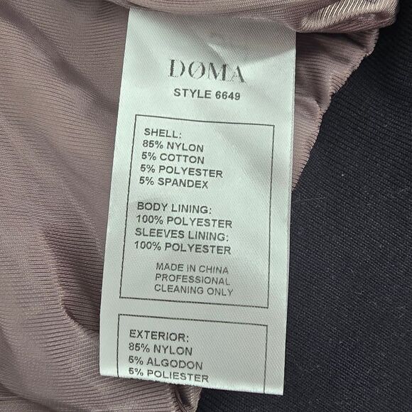 NWT DOMA Blueish Grey Studded Aviator Bomber Jacket Size L - Picture 6 of 6